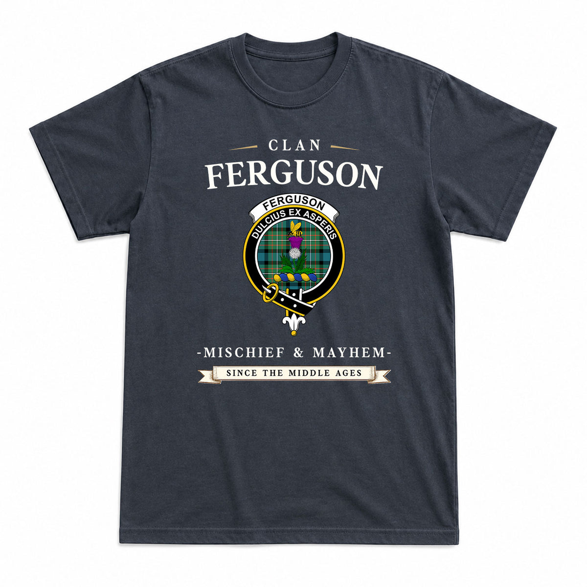 Ferguson Ancient Tartan Crest Mischief and Mayhem T-shirt