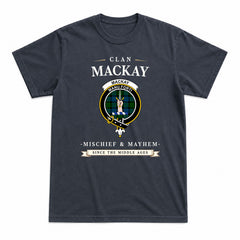 MacKay Modern Tartan Crest Mischief and Mayhem T-shirt