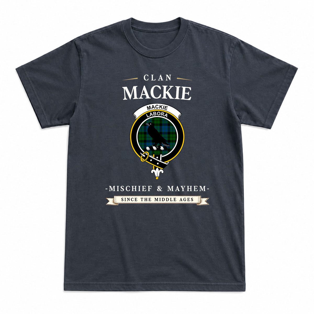 MacKie Tartan Crest Mischief and Mayhem T-shirt