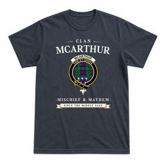 McArthur - Milton Tartan Crest Mischief and Mayhem T-shirt