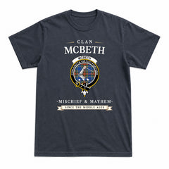 McBeth Ancient Tartan Crest Mischief and Mayhem T-shirt