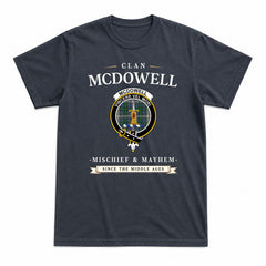 McDowell (MacDowell) Tartan Crest Mischief and Mayhem T-shirt