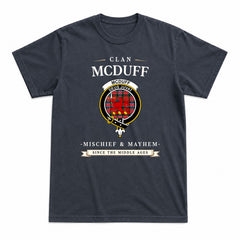 McDuff Modern Tartan Crest Mischief and Mayhem T-shirt