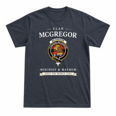 McGregor Rob Roy Ancient Tartan Crest Mischief and Mayhem T-shirt
