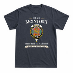 McIntosh Ancient Tartan Crest Mischief and Mayhem T-shirt