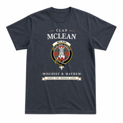 McLean of Duart Ancient Tartan Crest Mischief and Mayhem T-shirt