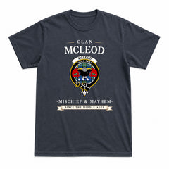 McLeod of Harris Ancient Tartan Crest Mischief and Mayhem T-shirt
