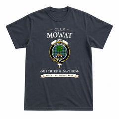 Mowat Ancient Tartan Crest Mischief and Mayhem T-shirt