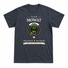 Mowat Modern Tartan Crest Mischief and Mayhem T-shirt