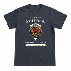 Pollock Tartan Crest Mischief and Mayhem T-shirt