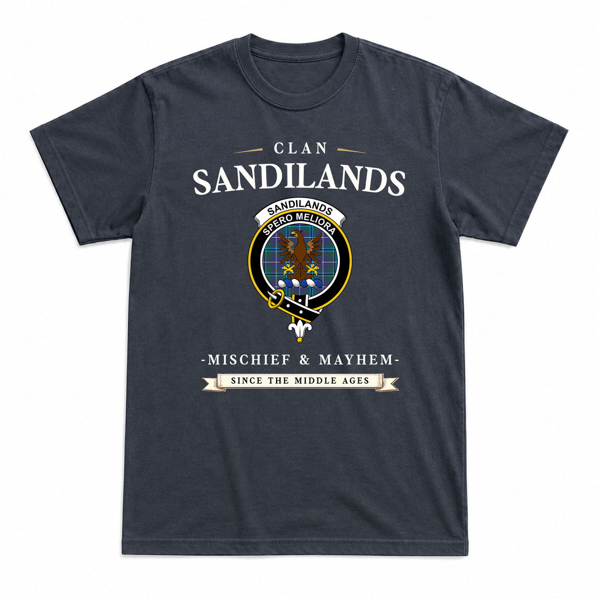 Sandilands Tartan Crest Mischief and Mayhem T-shirt