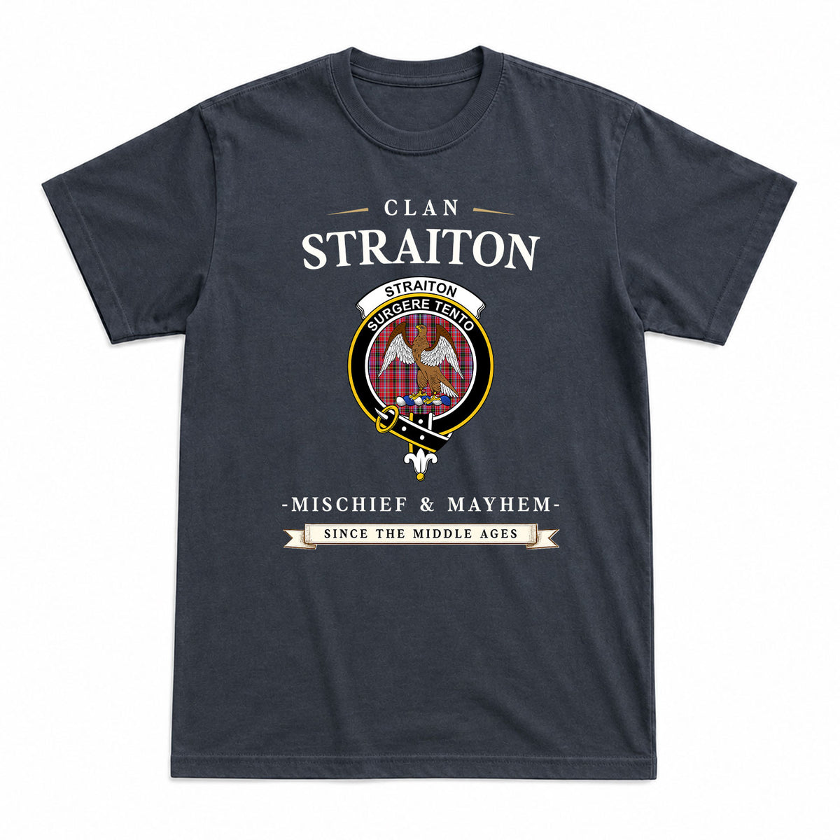 Straiton Tartan Crest Mischief and Mayhem T-shirt