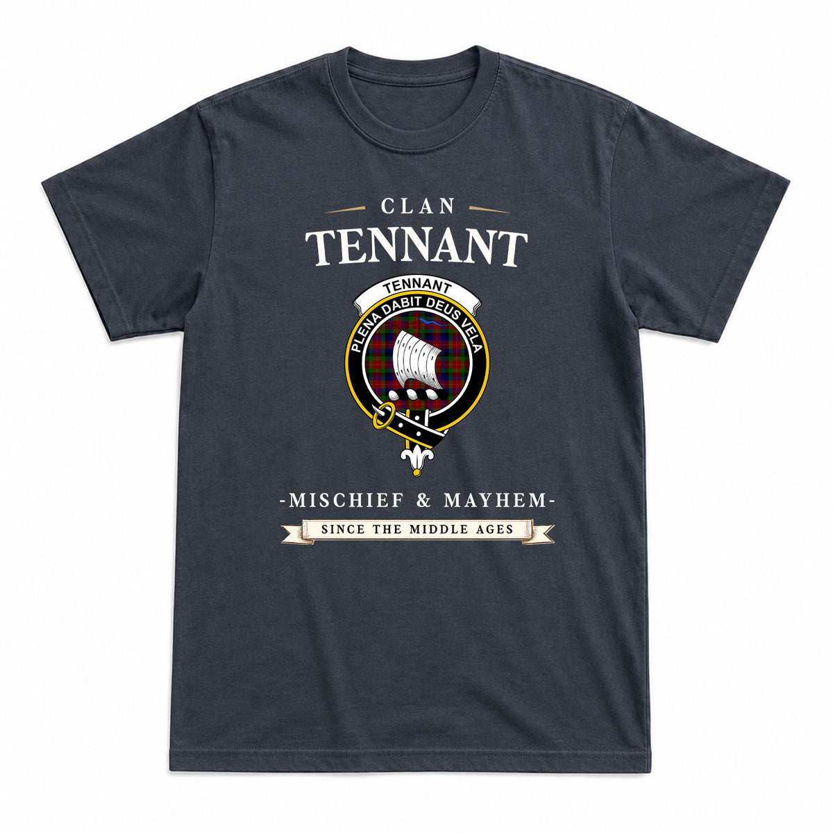 Tennant Tartan Crest Mischief and Mayhem T-shirt