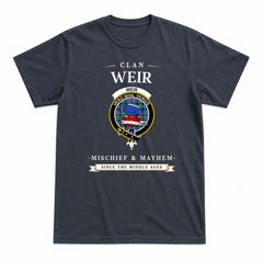 Weir Ancient Tartan Crest Mischief and Mayhem T-shirt
