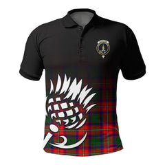 Charteris (Earl of Wemyss) Tartan Crest Polo Shirt - Thistle Black Style