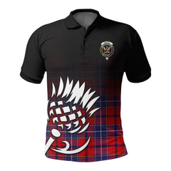 Wishart Dress Tartan Crest Polo Shirt - Thistle Black Style