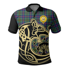 Wood Modern Tartan Personalized Polo Shirt Viking Wolf