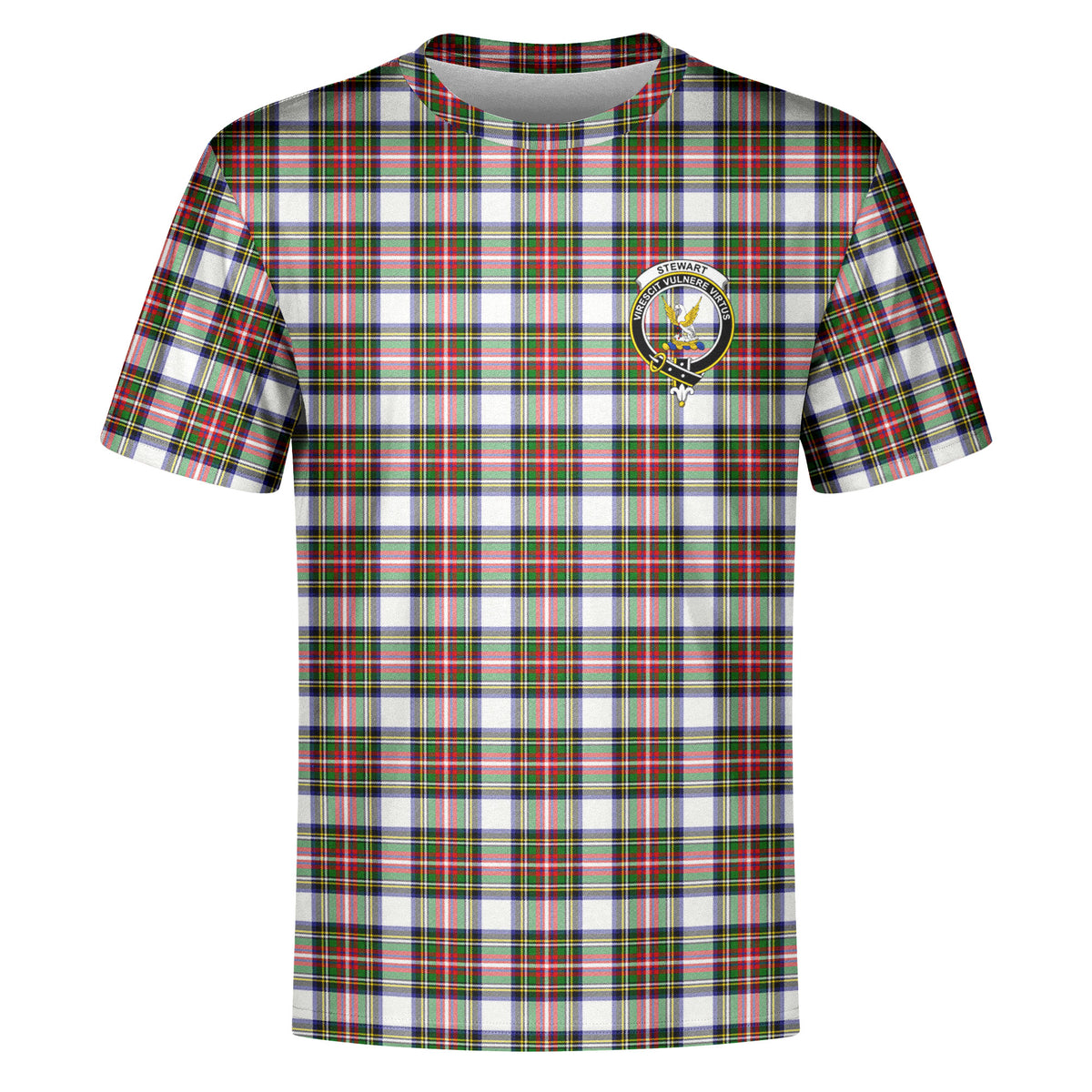 Stewart Dress Modern Tartan Crest T-shirt