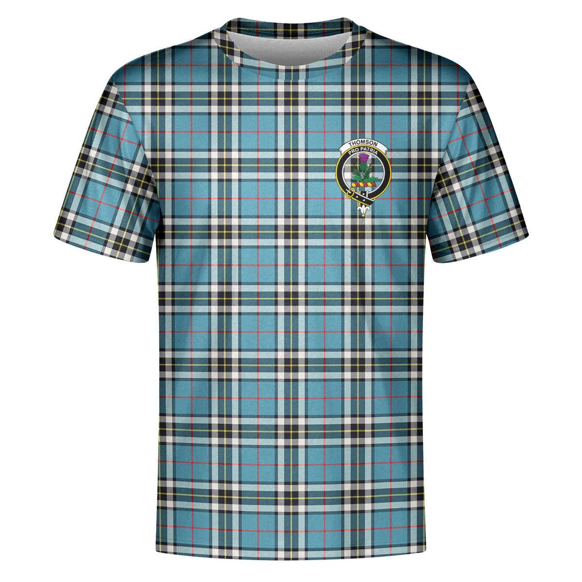 Thomson Blue Tartan Crest T-shirt