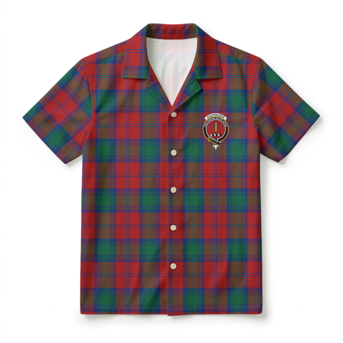 Auchinleck Tartan Crest Hawaiian Shirt