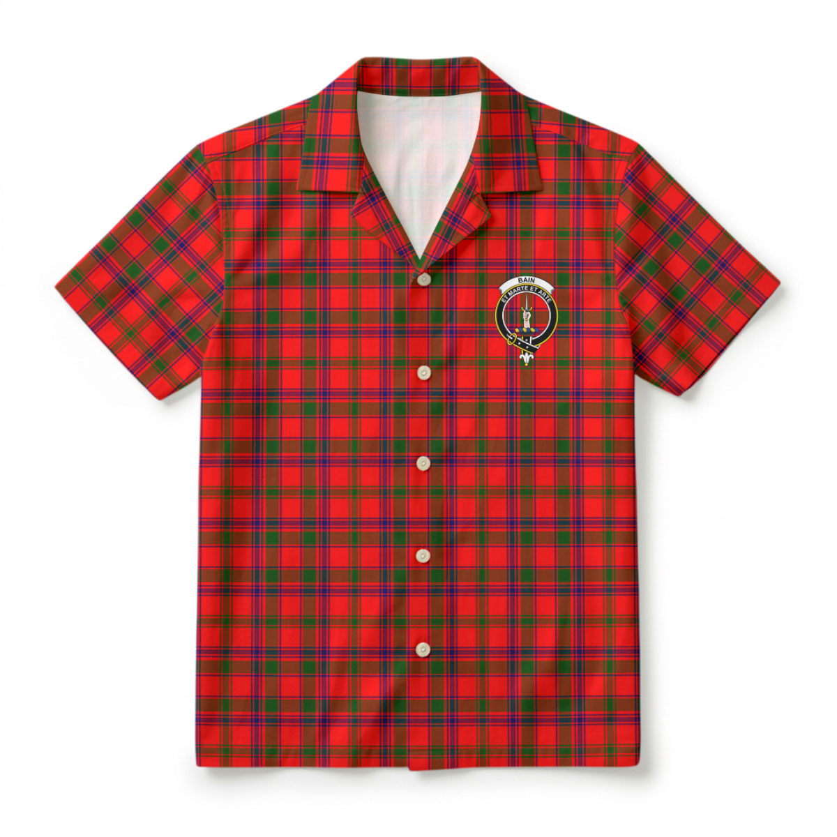 Bain Tartan Crest Hawaiian Shirt