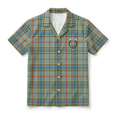 Balfour Blue Tartan Crest Hawaiian Shirt