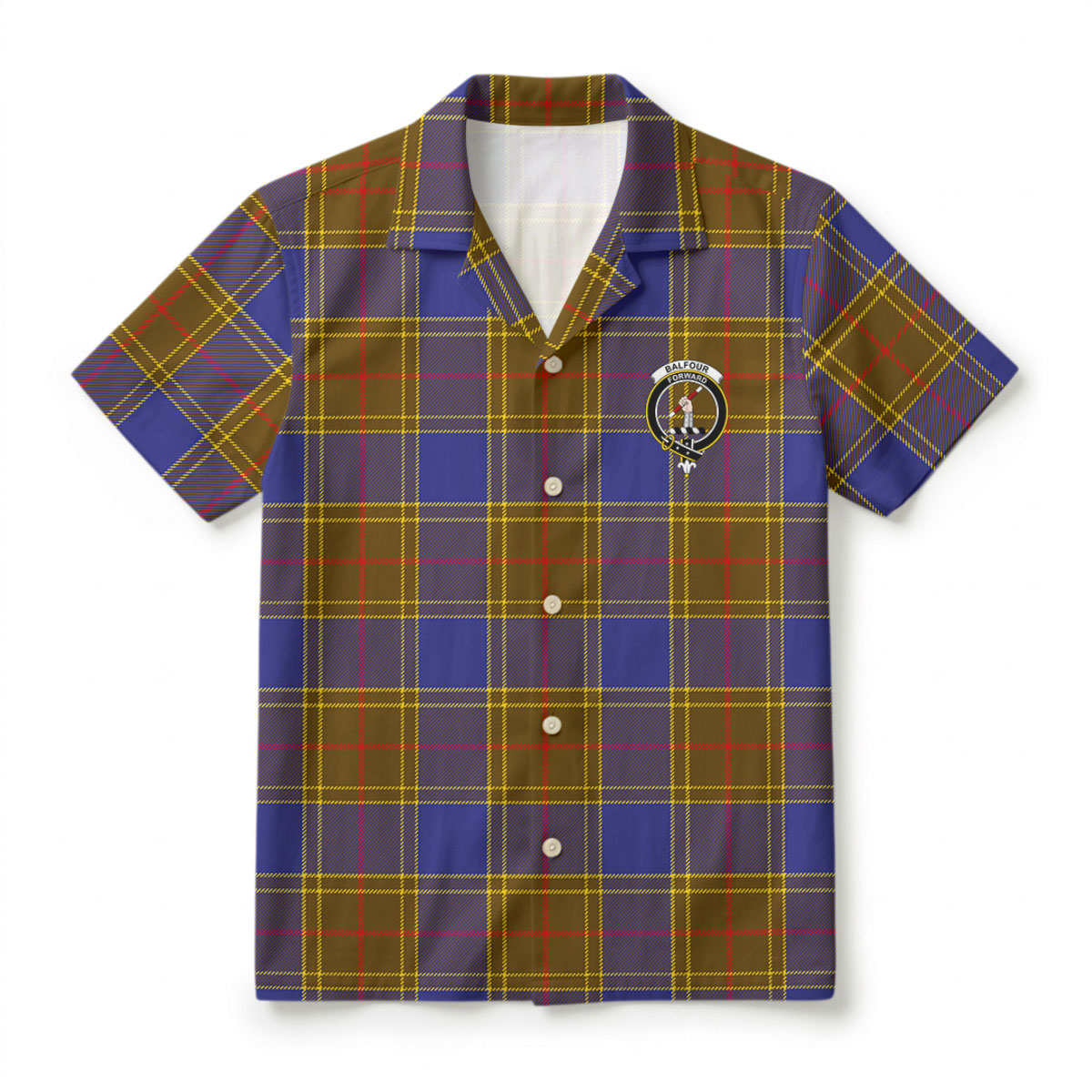 Balfour Modern Tartan Crest Hawaiian Shirt
