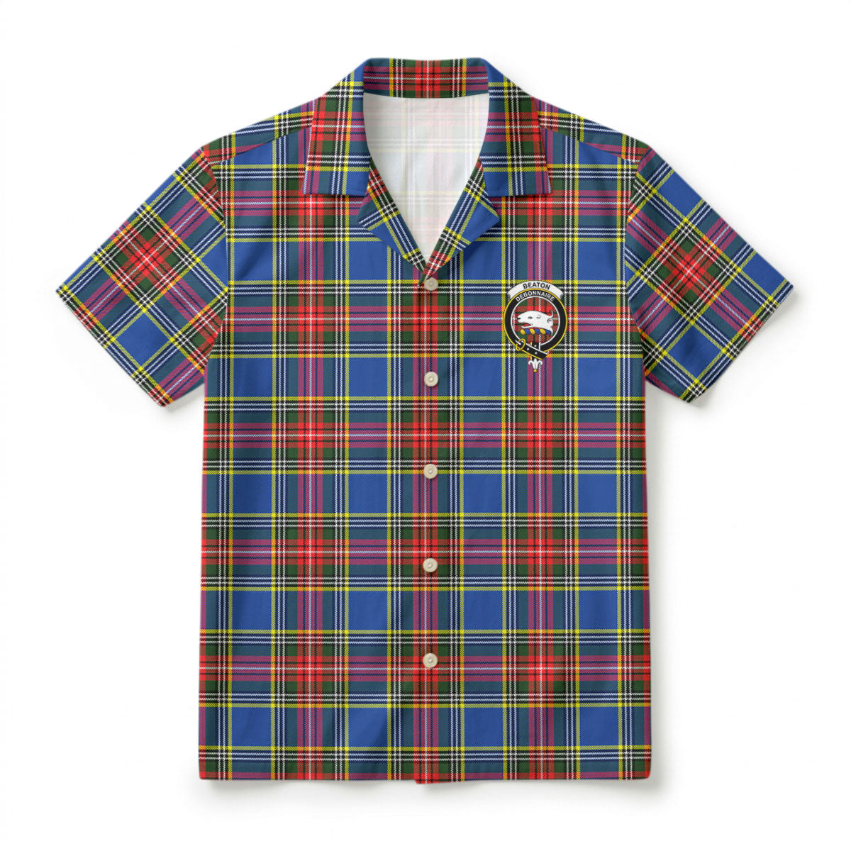 Beaton Modern Tartan Crest Hawaiian Shirt