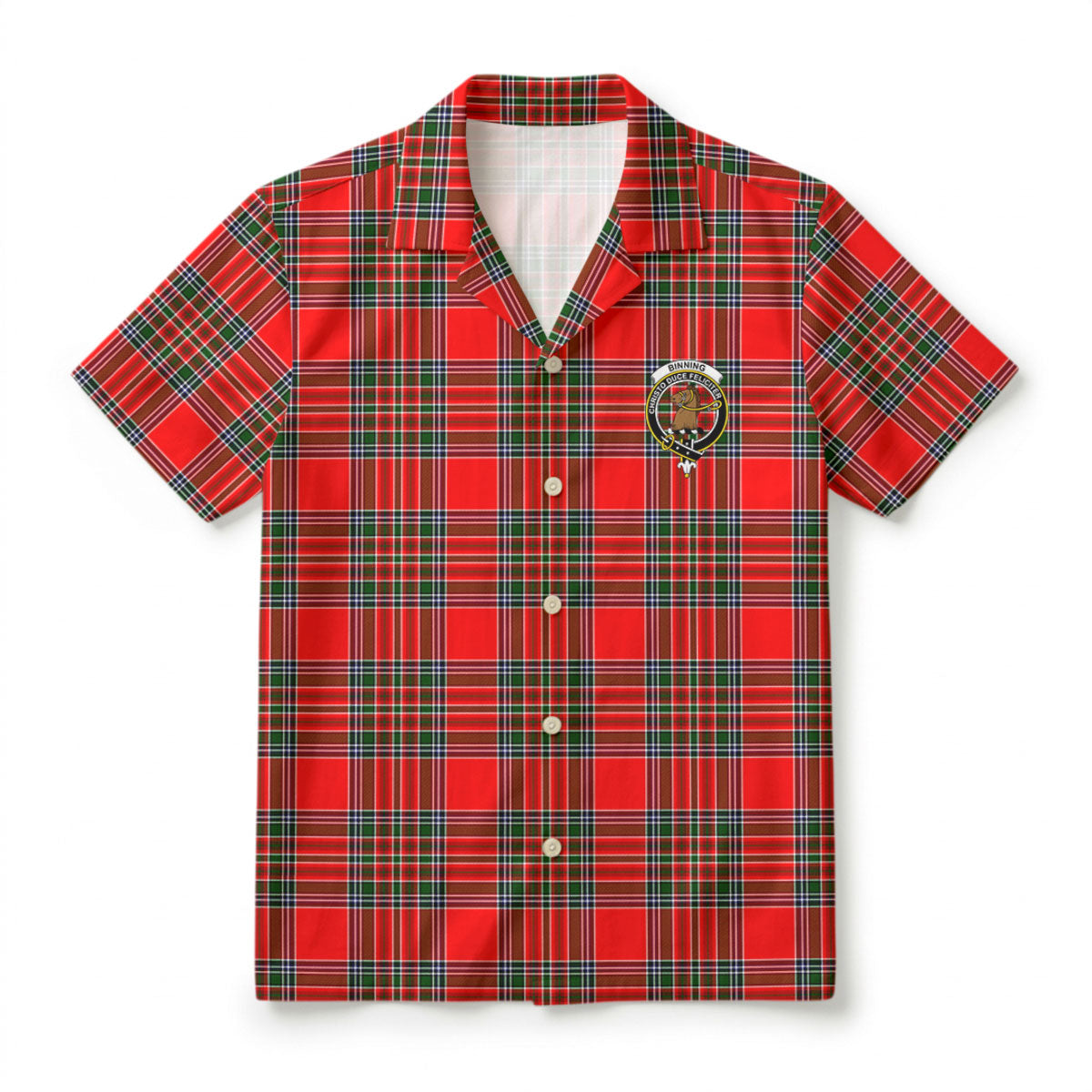 Binning (of Wallifoord) Tartan Crest Hawaiian Shirt