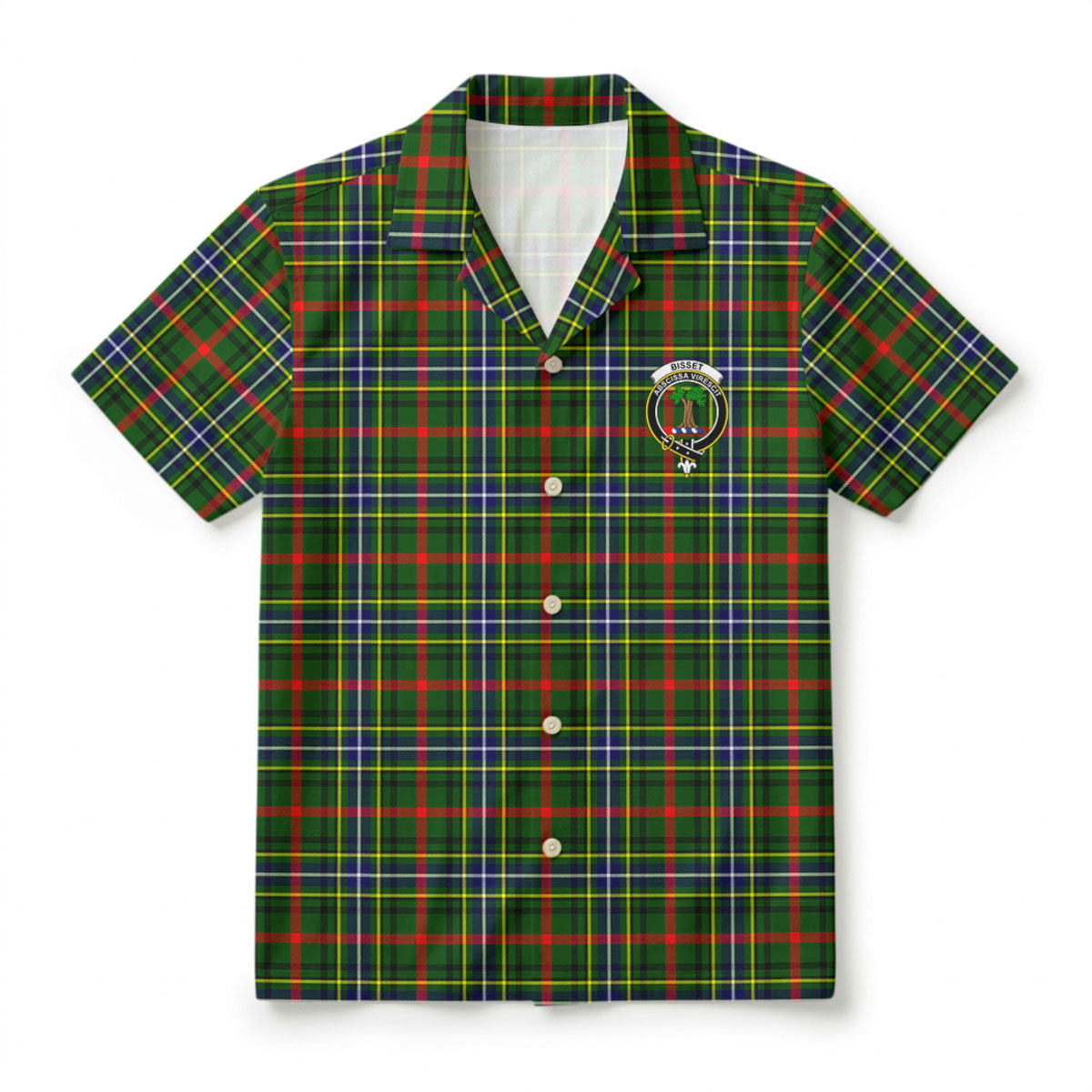 Bisset Tartan Crest Hawaiian Shirt