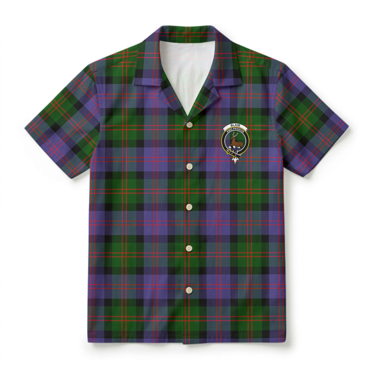 Blair Modern Tartan Crest Hawaiian Shirt