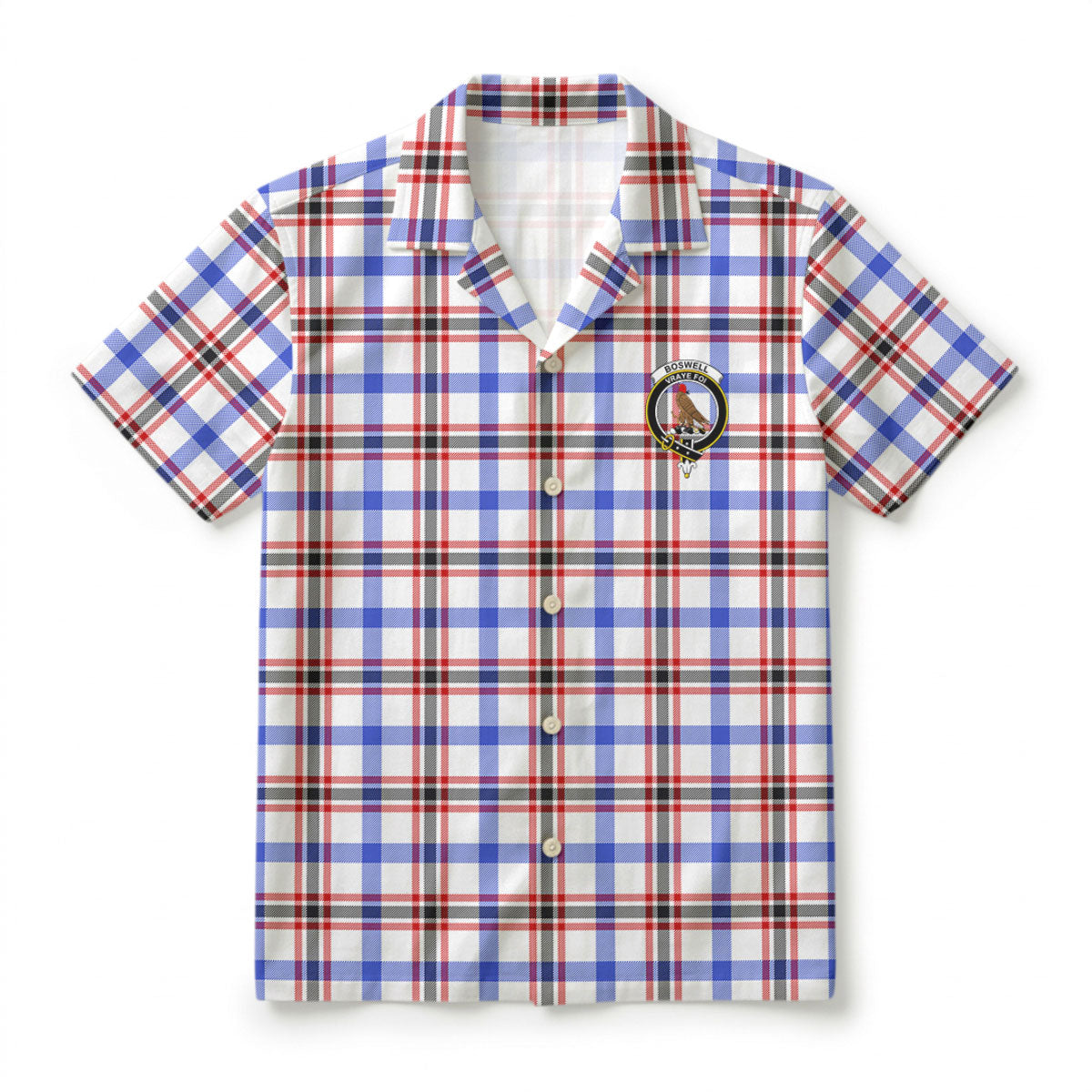 Boswell Modern Tartan Crest Hawaiian Shirt