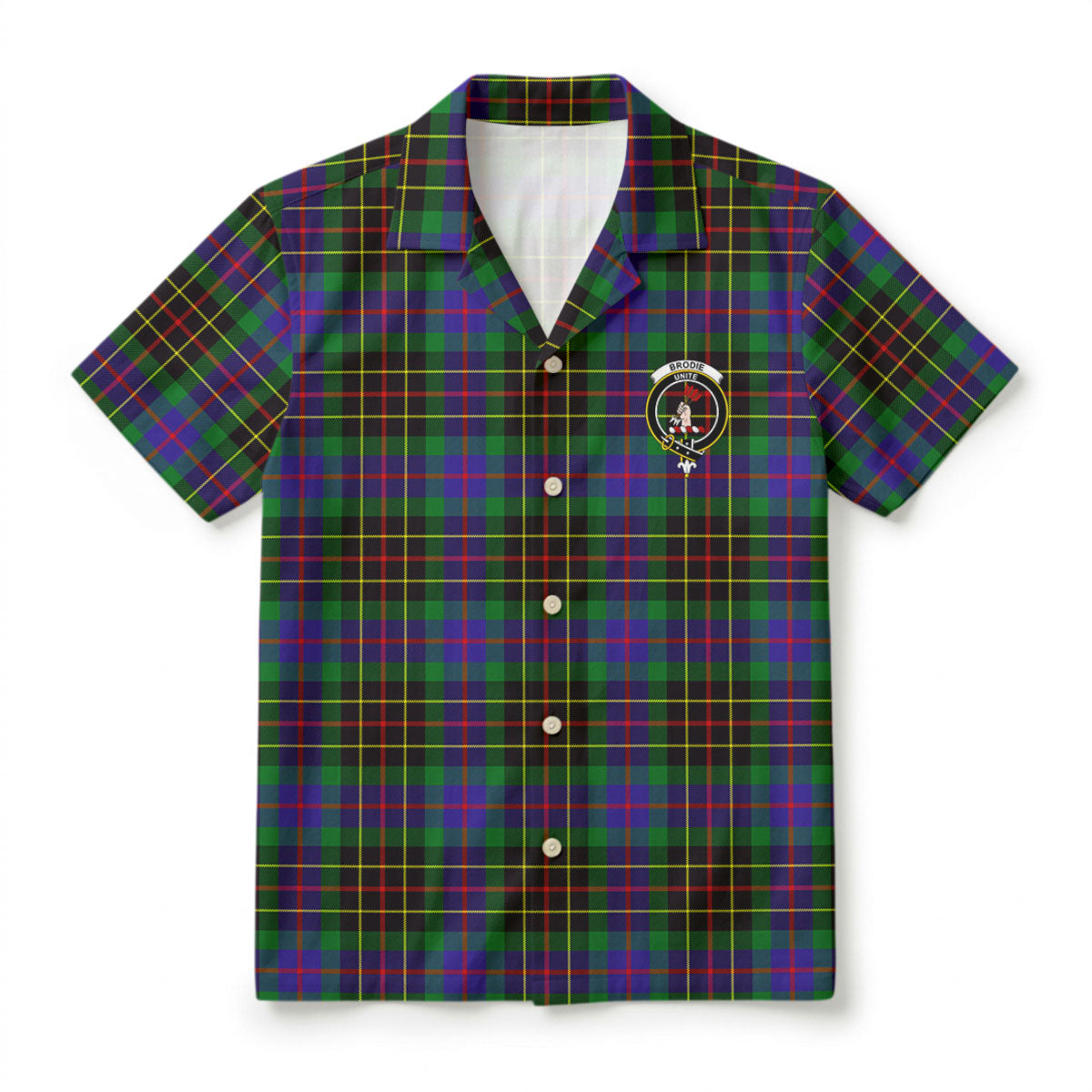 Brodie Hunting Modern Tartan Crest Hawaiian Shirt