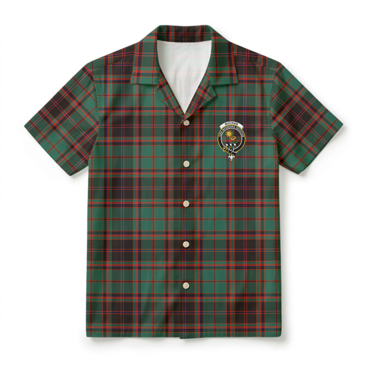 Buchan Ancient Tartan Crest Hawaiian Shirt