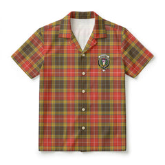 Buchanan Old Set Weathered Tartan Crest Hawaiian Shirt