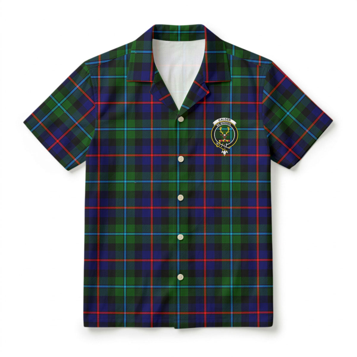 Calder Tartan Crest Hawaiian Shirt
