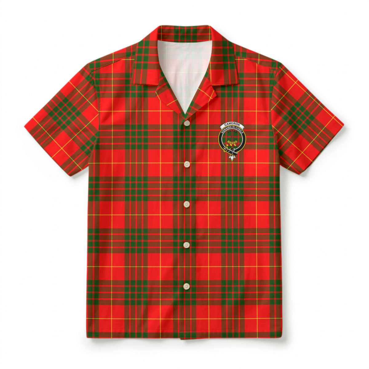 Cameron Modern Tartan Crest Hawaiian Shirt