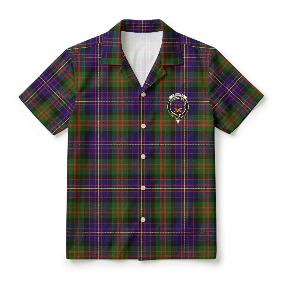 Cameron of Erracht Modern Tartan Crest Hawaiian Shirt