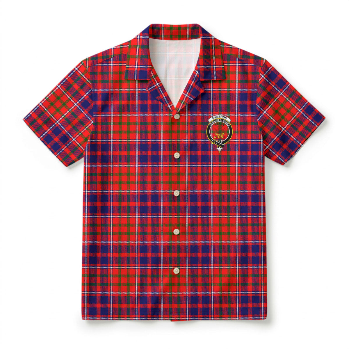 Cameron of Lochiel Modern Tartan Crest Hawaiian Shirt
