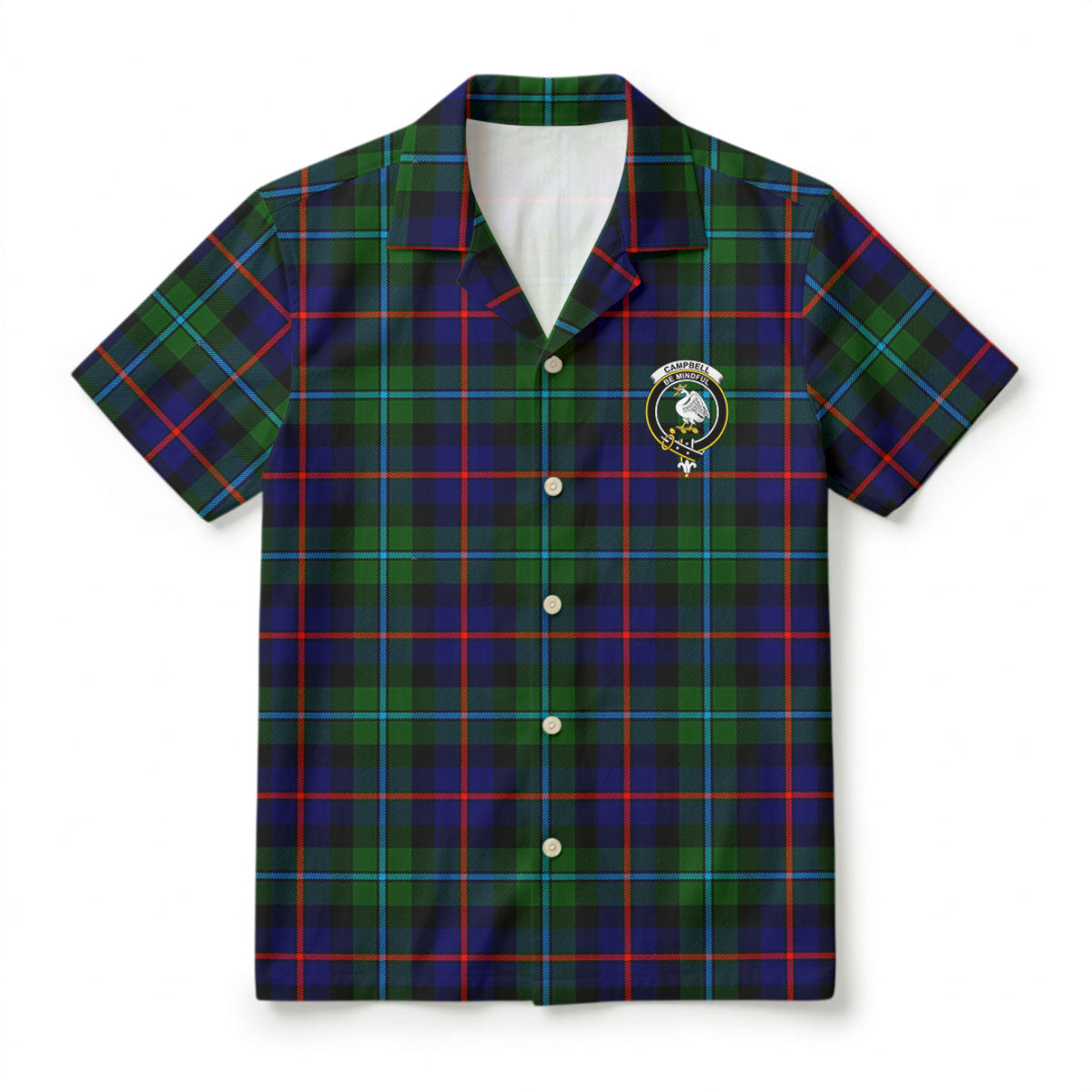 Campbell of Cawdor Modern Tartan Crest Hawaiian Shirt