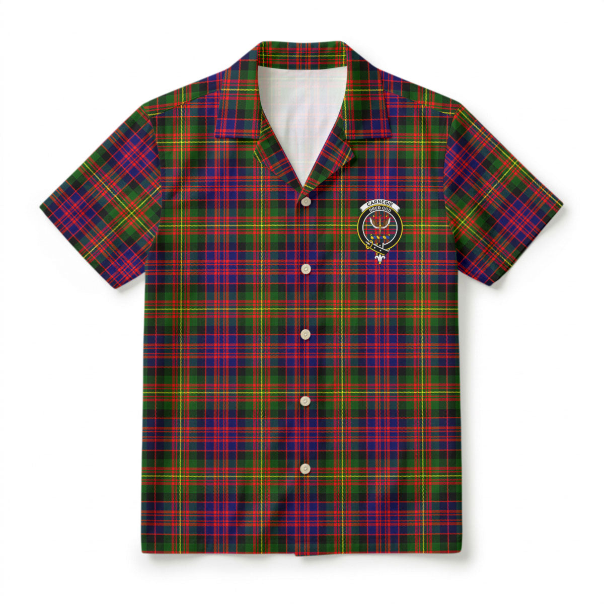 Carnegie Modern Tartan Crest Hawaiian Shirt