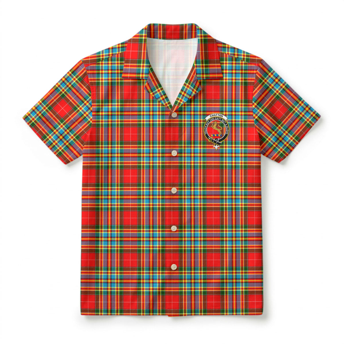 Chattan Tartan Crest Hawaiian Shirt