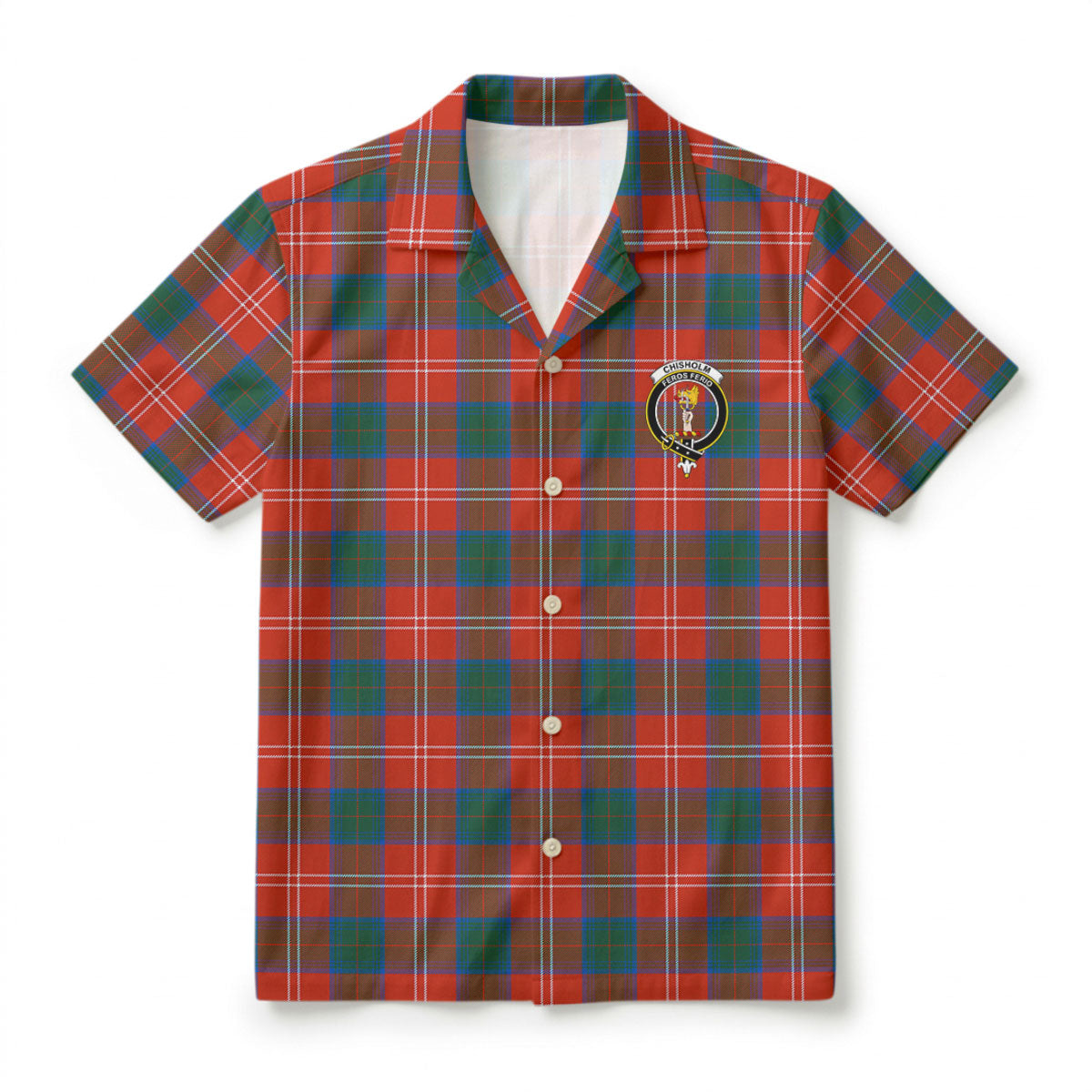 Chisholm Ancient Tartan Crest Hawaiian Shirt