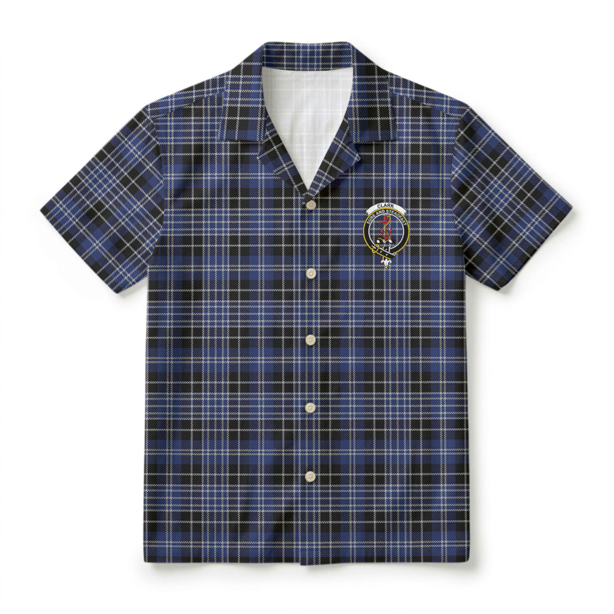 Clark Modern Tartan Crest Hawaiian Shirt