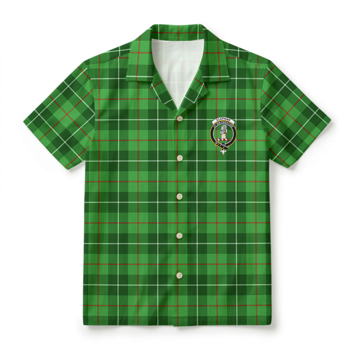 Clephan (or Clephane) Tartan Crest Hawaiian Shirt
