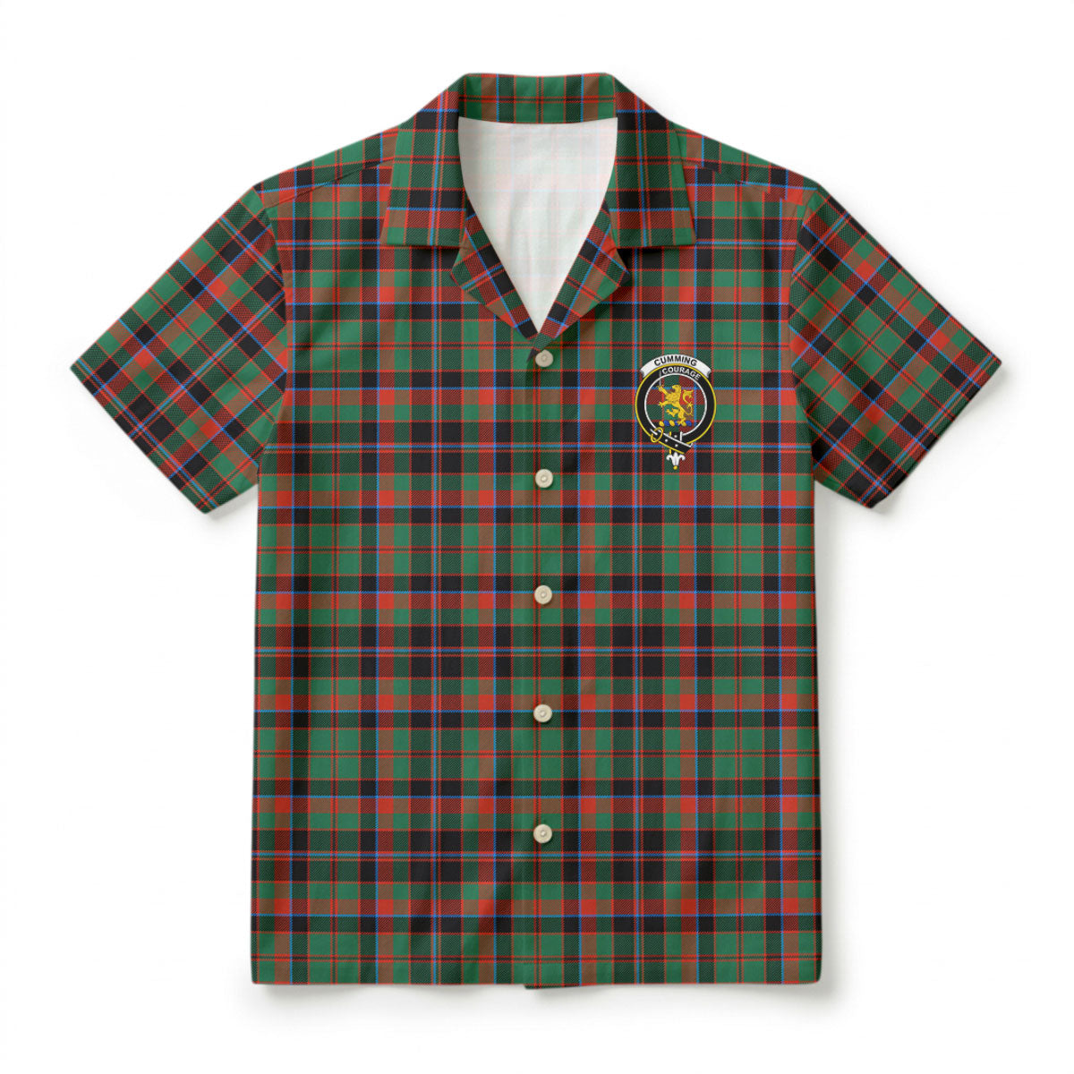 Cumming Hunting Ancient Tartan Crest Hawaiian Shirt