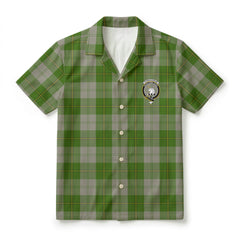 Cunningham Dress Green Dancers Tartan Crest Hawaiian Shirt