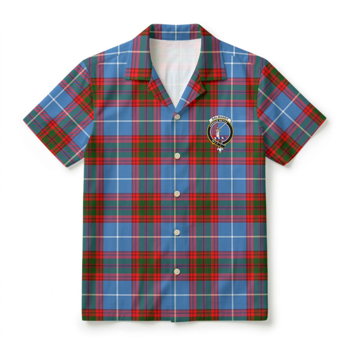 Dalmahoy Tartan Crest Hawaiian Shirt