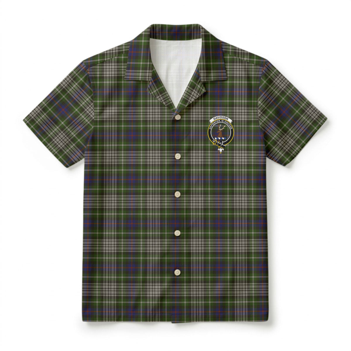 Davidson Tulloch Dress Tartan Crest Hawaiian Shirt