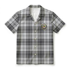 Douglas Grey Modern Tartan Crest Hawaiian Shirt